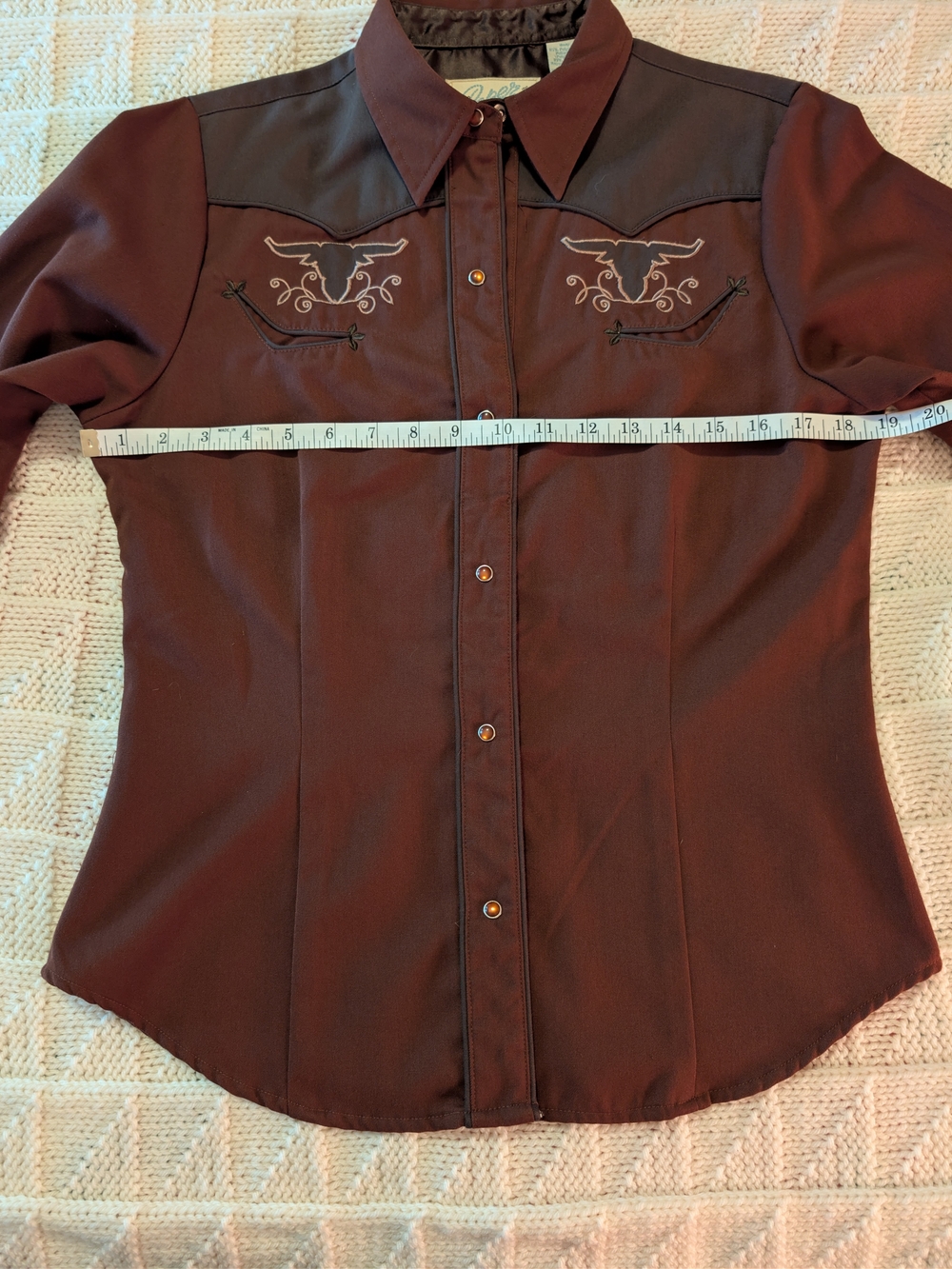 Roper Women's Brown Western Snap Shirt with Embroidery - Picture 16 of 16